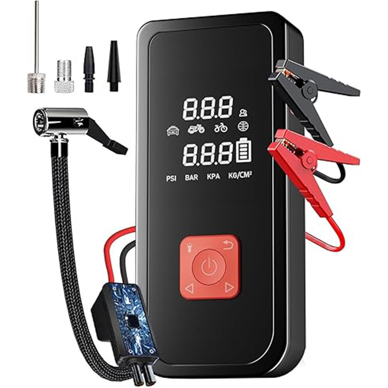 Multifunctional Car Jump Starter, 10.0L & 8.0L Engine Size, 4000A Max Current, Fast Rechargeable, Clear LED Indicator