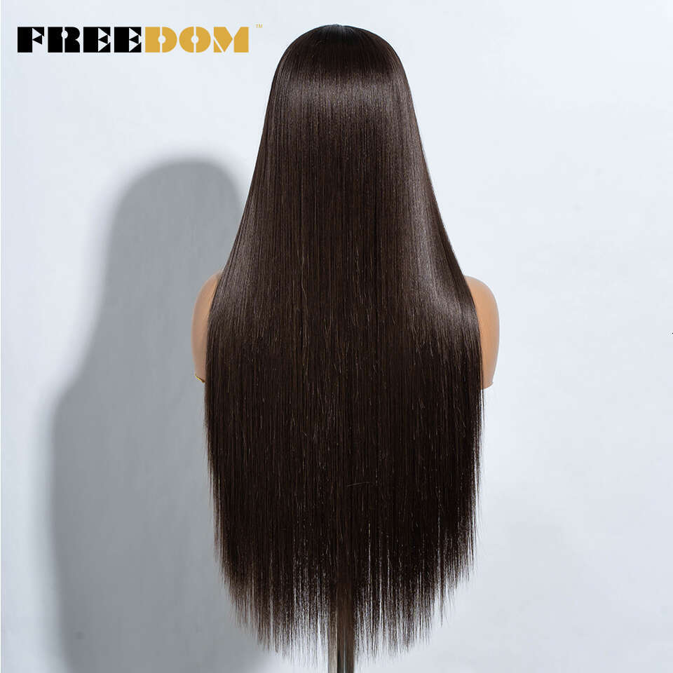 Straight Synthetic Front Wigs For Women 30 Inch Long Ombre Brown Blue Blonde Lace Easy Wear Cosplay Wig