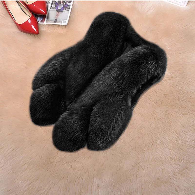 Winter Girls Faux Fur Vests Solid Warm Children Waistcoats Kids Sleeveless Jackets Coats Baby Girls Fox Fur Coat 241230