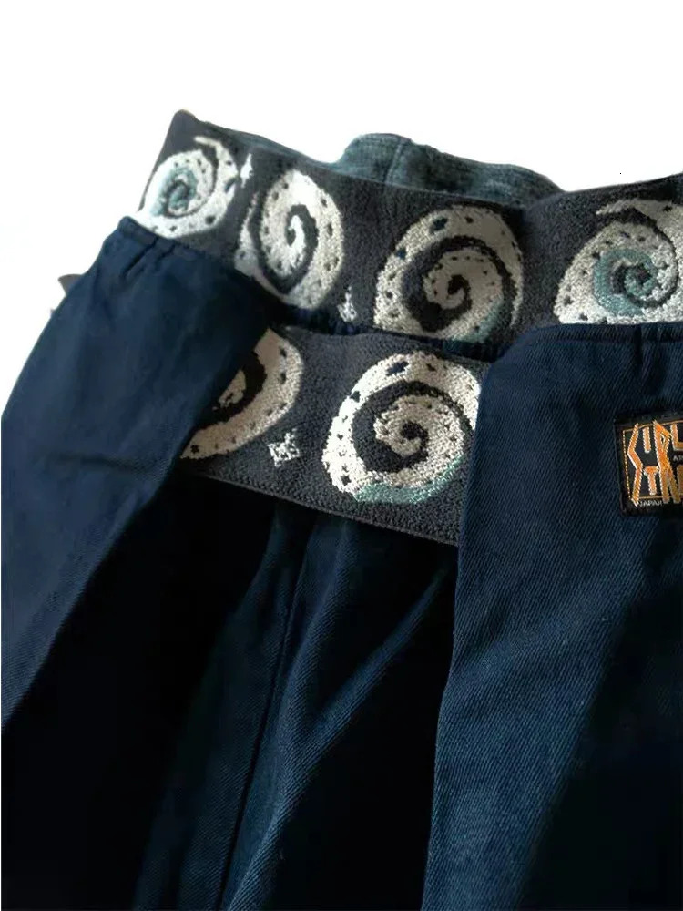 Kapital Japan Totem Pure Cotton Vortex Elastic Waist Loose Casual Men's And Women's Fashion Jeans Ameki Style Wide Leg Pants