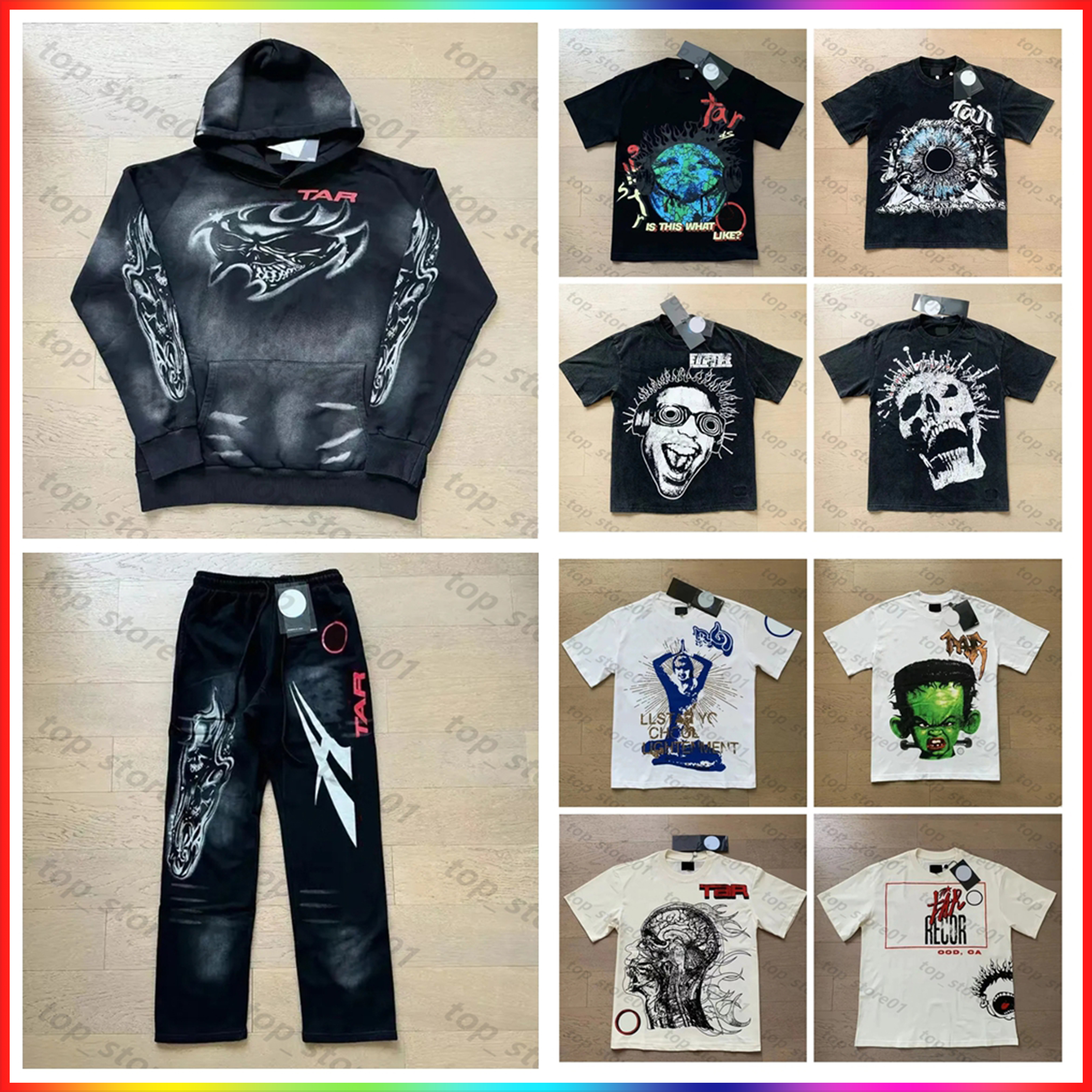 Men Hoodies Designer T Shirts Men star Long Sleeve Pullover Street trend Hip Print hoodie Retro Alphabet Print pants women and Men tracksuit Sweatshirt Couple suit