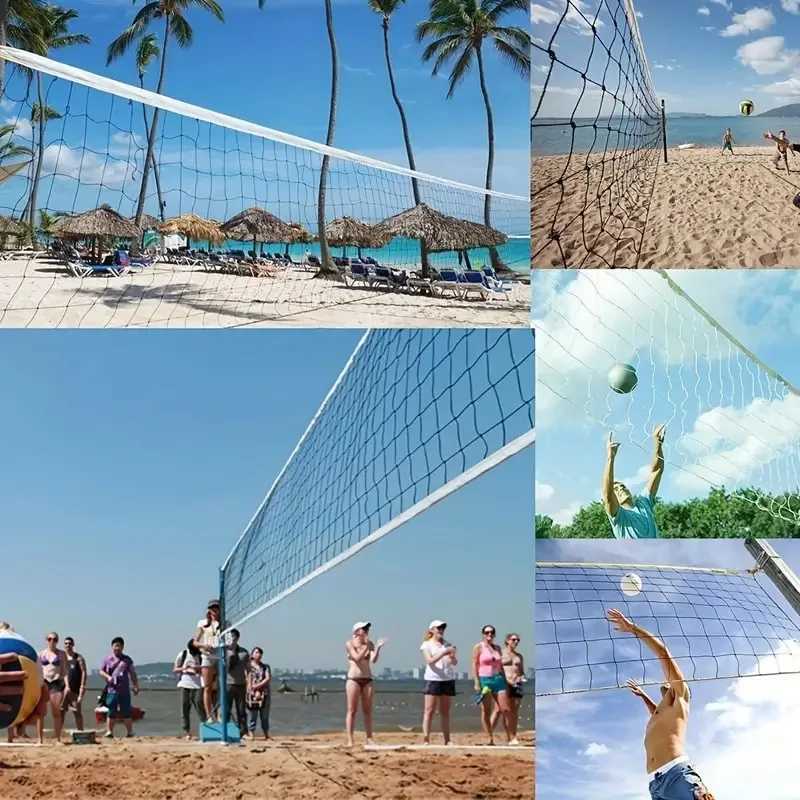 Volleyball net four sided wrapped steel wire portable beach volleyball netTeam sports equipmentXJ241230
