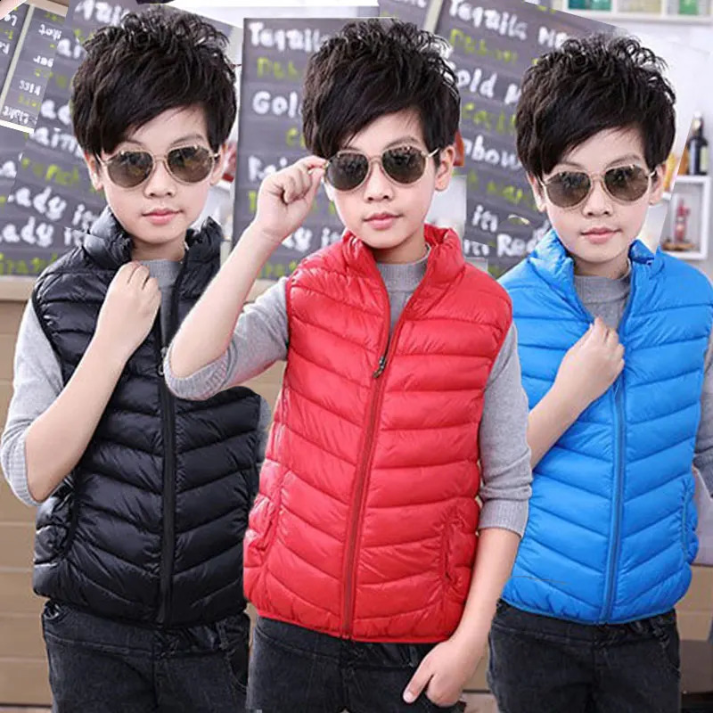 Children Clothing Boys Girls Warm Waistcoats Autumn Winter Outerwear Coat Vests KidsToddlers Thick Padded Warm Jacket 3-16 Years 241230