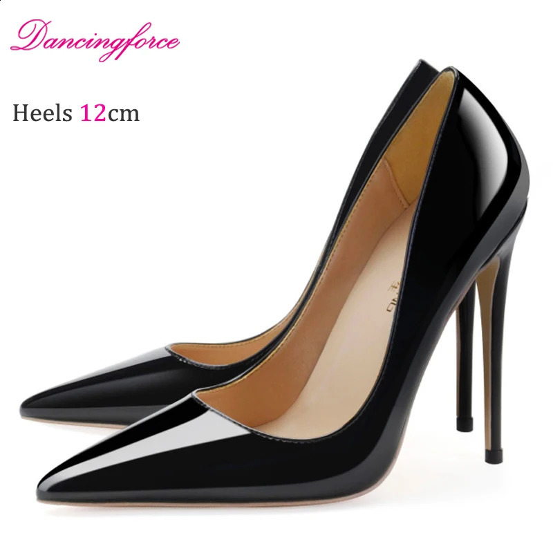 Fashion Pointed Toe 8cm 10cm 12cm Nude Lacquer Leather Wedding Party Shoes High Heels Simple Style Office Dress Pumps 241230