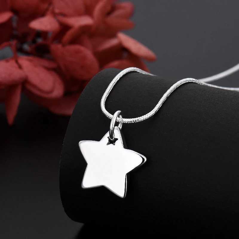 Popular Trends 925 Pure Silver Beautiful Star Necklace Womens Fashion Party Wedding Engagement Jewelry Holiday Gifts W241230