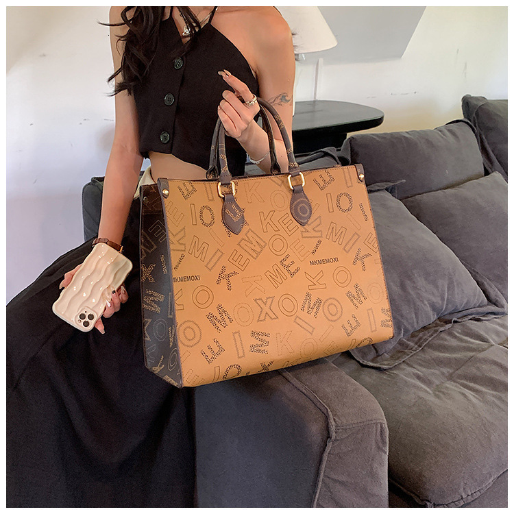 Light luxury high-quality tote bag for women 2024 new fashion, simple and trendy letter printed handbag