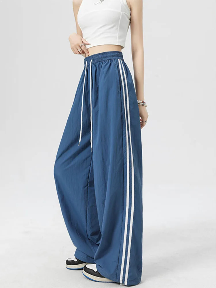 Women Spring Summer Loose Cargo Trousers Casual Wide Leg Sweatpant Street Hip Hop Sport Y2k Female Pants Z260314