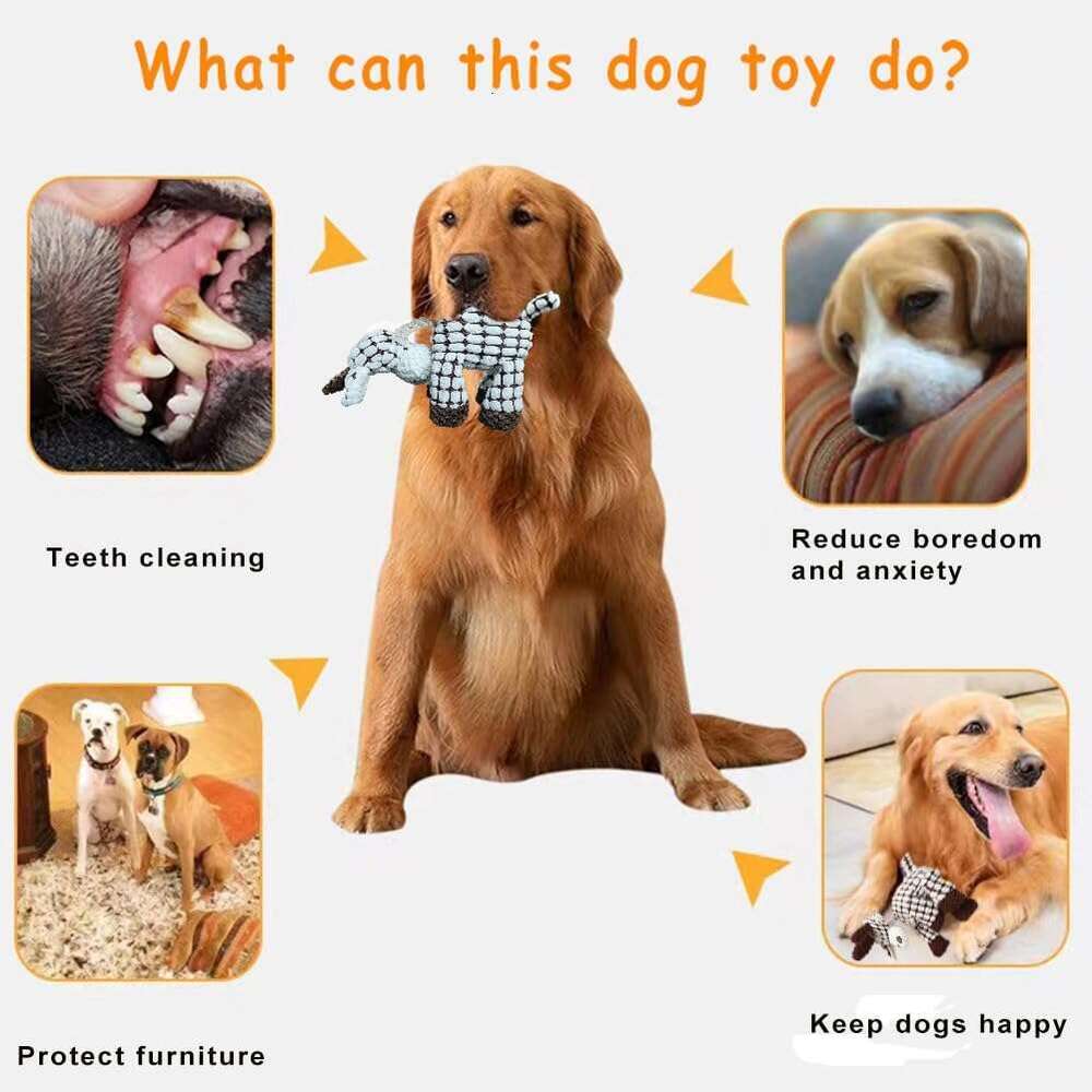 DHPET Plush Dog Toy Squeaky Cute Stuffed Animal Toy for Small Medium Dogs Teething Chew Toy for Puppy Interactive Playmate Reduces Anxiety Durable