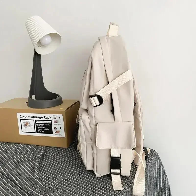 Backpack Large Capacity Light Simple Travel Bag Canvas Backpack Student School Bag Nylon Student Zipper Backpack 241230