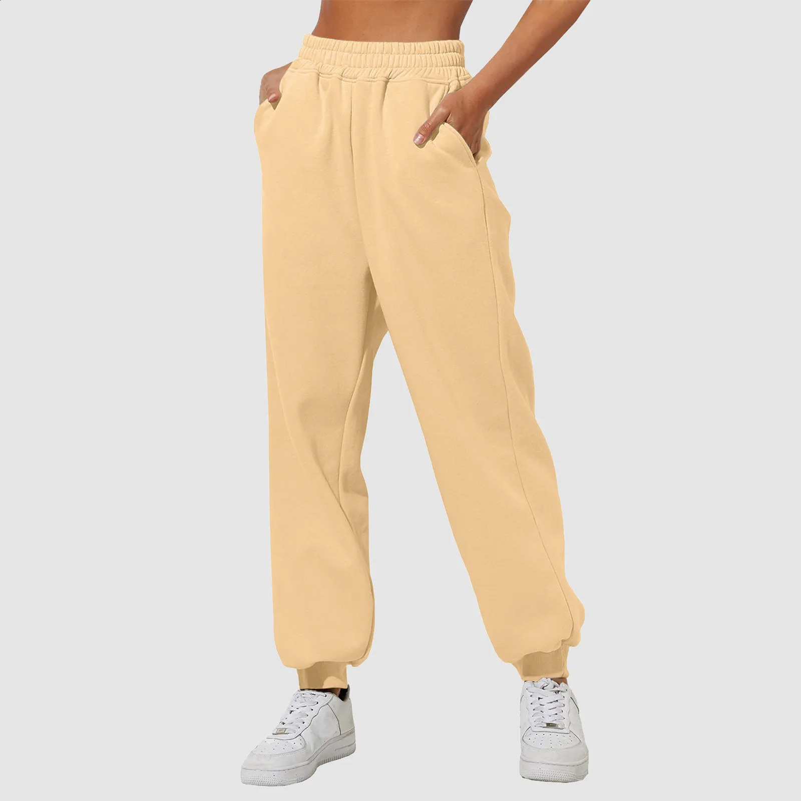Women Fleece Lined Wide Straight Leg Bottom Winter Warm Pants Daily Casual Jogger Sweatpants Sports Trousers Z260314