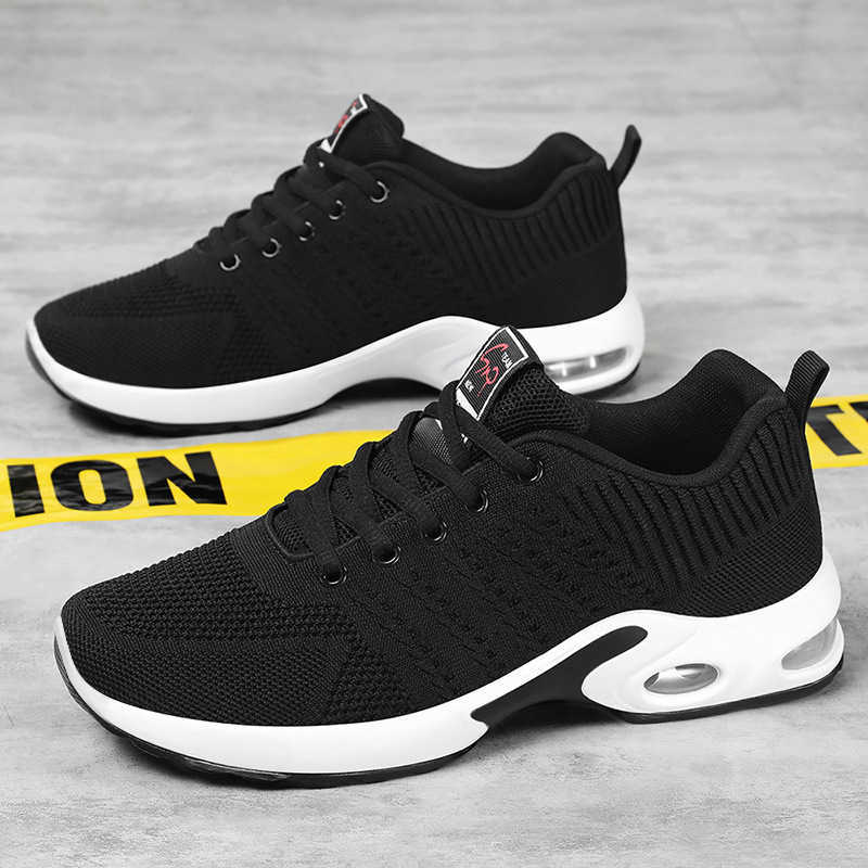 Data Air Cushion Sports Shoes Fly Weaving Color blocked Running Shoes Mens Shoes Large Shoes