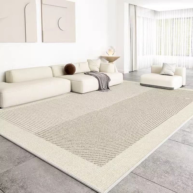 4032-395-54.99-YF-Beige Minimalist Striped Carpet Large Area Living Room Carpets Comfortable Soft
