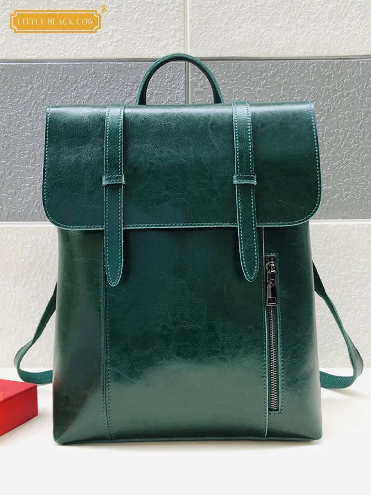 British Style Women Vintage Split Leather Backpack Unisex Laptop Bag Teenager Girls School Bags Preppy Straps Shoulder Satchel 241230