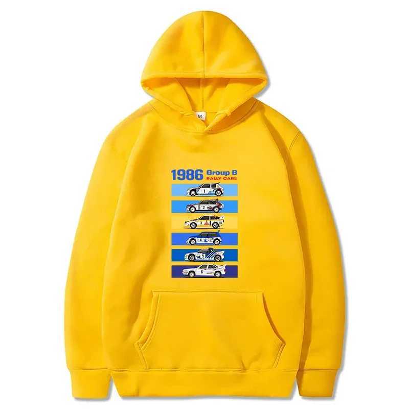New mens hooded sweatshirt 986 sets B RALLY CARS printed hooded sweatshirt hot selling mens retro casual sportswear unisex long sleeved zipper W241230