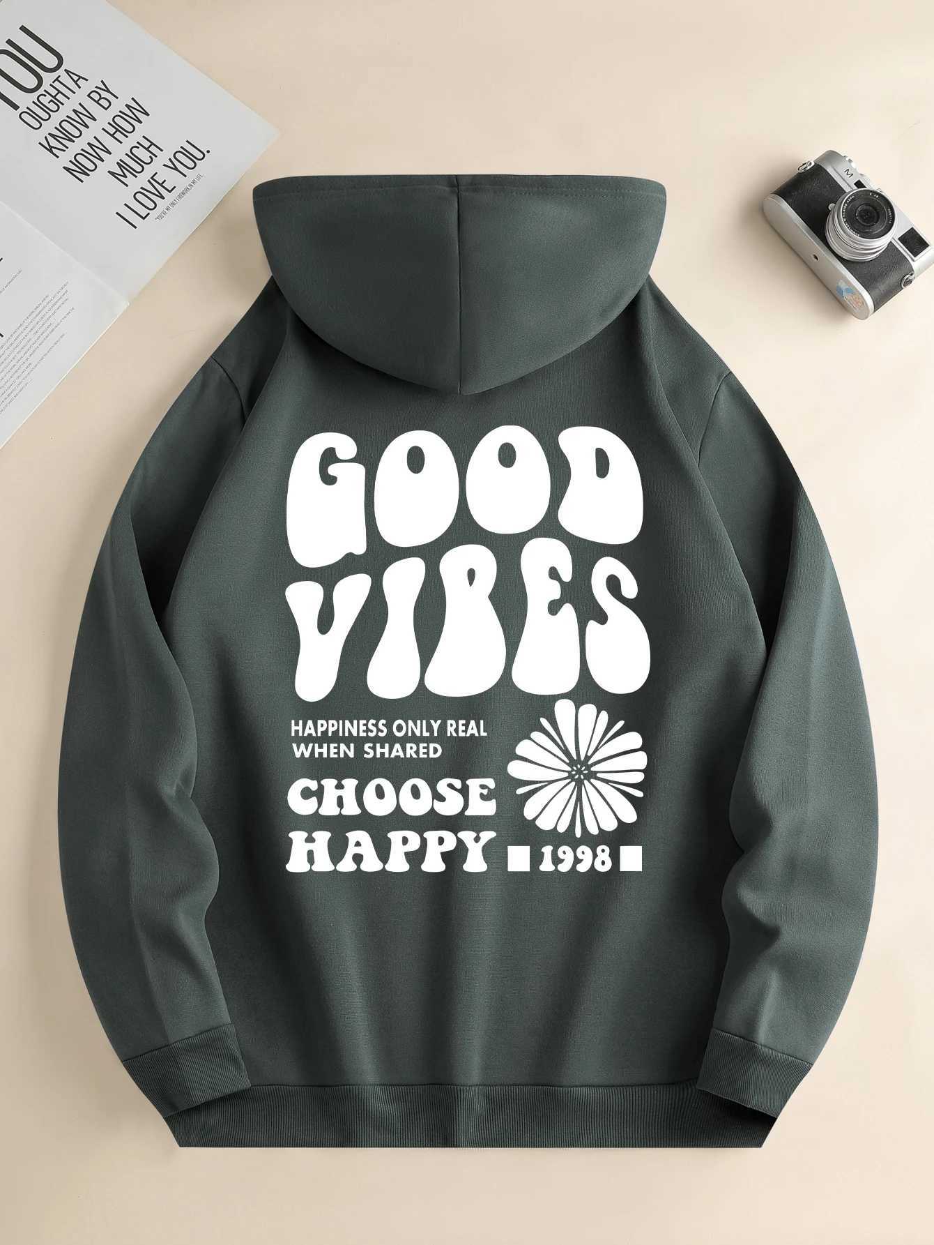 Mens new fashion hoodie casual day brushed hoodie sweater lettering front kangaroo pocket mens jacket W241230