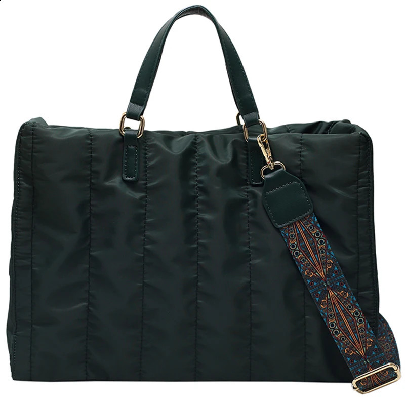 Big retro n tote bag winter Warm Down cotton handbags for women Shoulder Messenger Bags Shopper bag wallet 241227