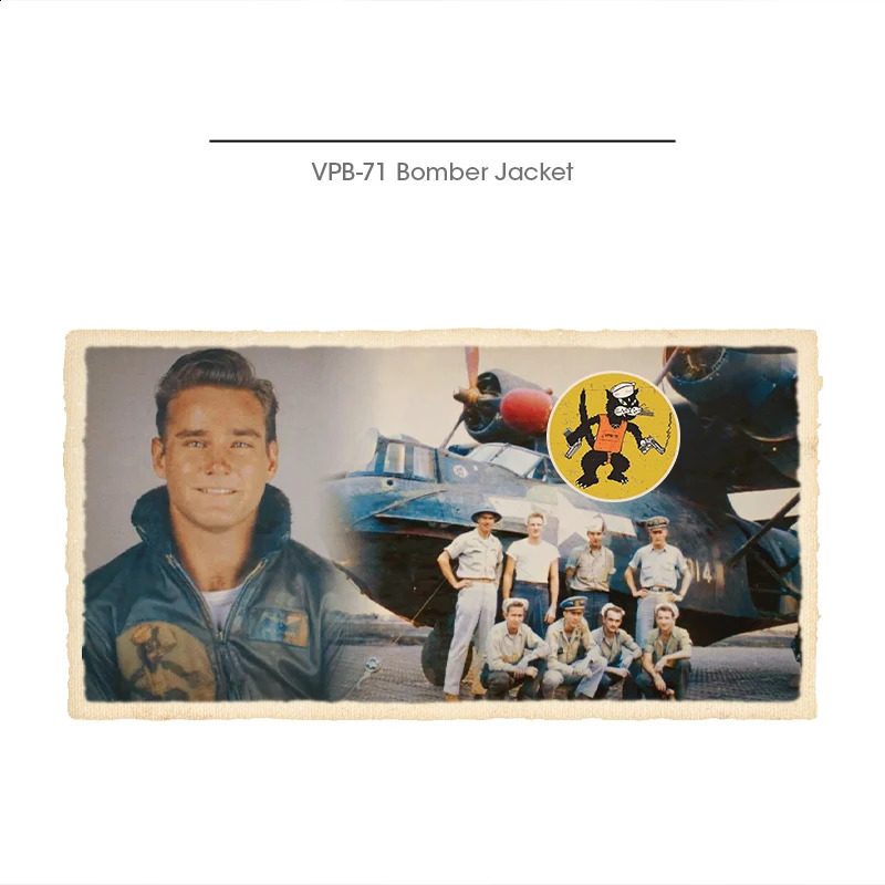 Maden Vintage Black Cat VPB71 Cotton Bomber Jacket for Men Autumn Winter Lapel Windproof Coat Thickened Warm Navy Blue Outwear 241230