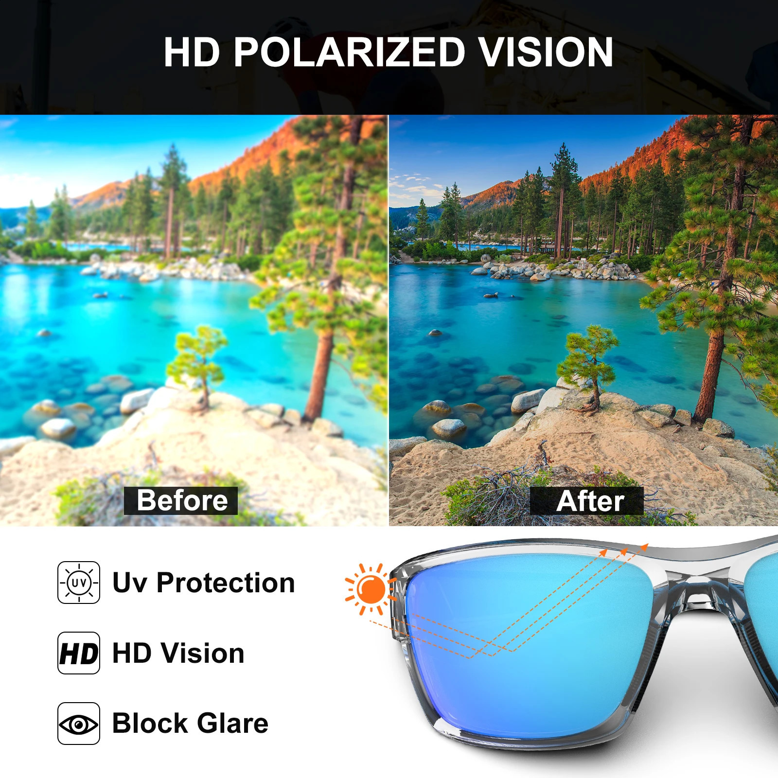 SUUKAA High Quality Outdoor Polarized Sunglasses for Men Women Sports Sun Glasses Driving Fishing Cycling Glasses 241230