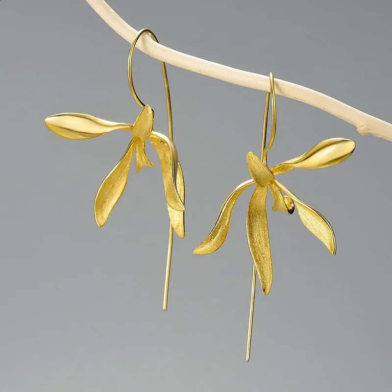 Elegant Simple Orchid Dangle Earrings Fashion Flower Earring Jewelry Women for Four Season Commuting 241225
