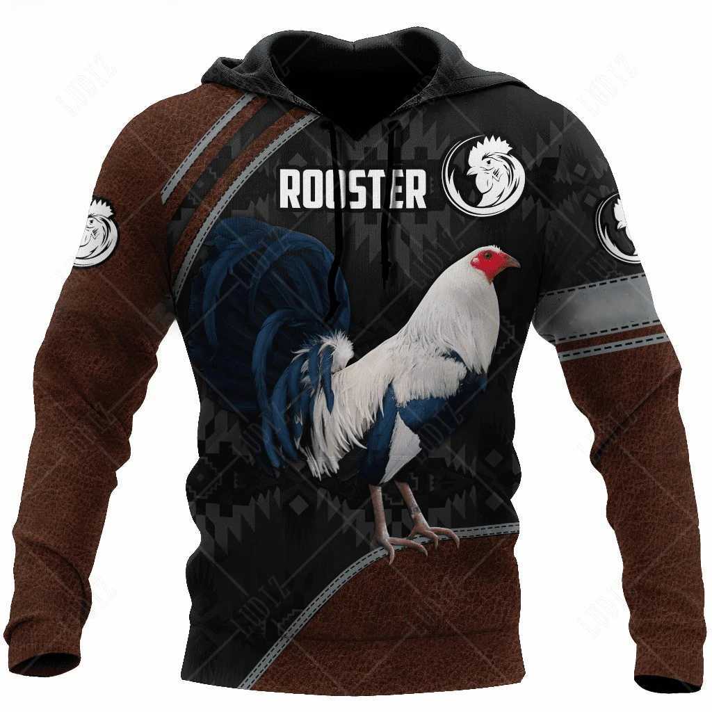 Mens Hoodie Mexican Hoodie 3D Printed Rooster Graphic Top Autumn Long Sleeve Street Mens Hoodie W241230