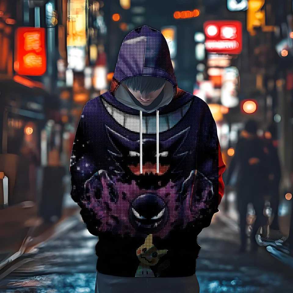 (Miniso) Japanese anime Pocket Monsters Gengar autumn hoodie Street waist style comfortable shirt mens hoodie new hoodie and sweatshirt W241230