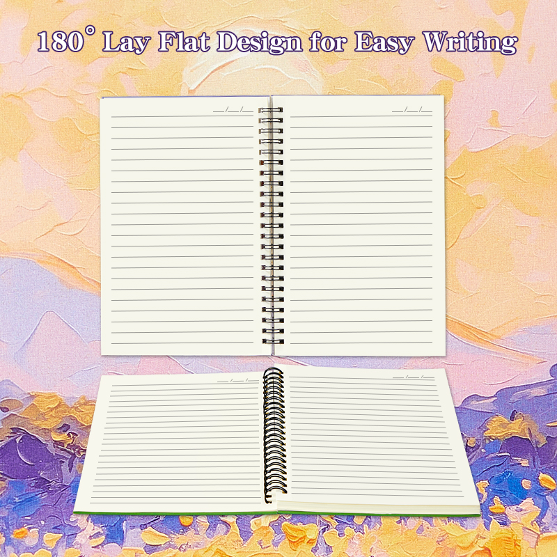 Student-Friendly A5 Pulp Spiral Notebook - Enhanced Grip & Horizontal Line Grid for Creative Writing and Drawing