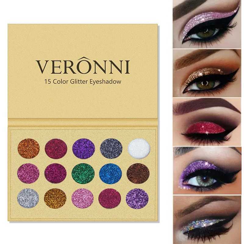 15/24 Colors Diamond Sequin Eyeshadow Palette Shimmer High Pigment Powder with Glitter and Satin Long Lasting Waterproof MakeupXJ241230