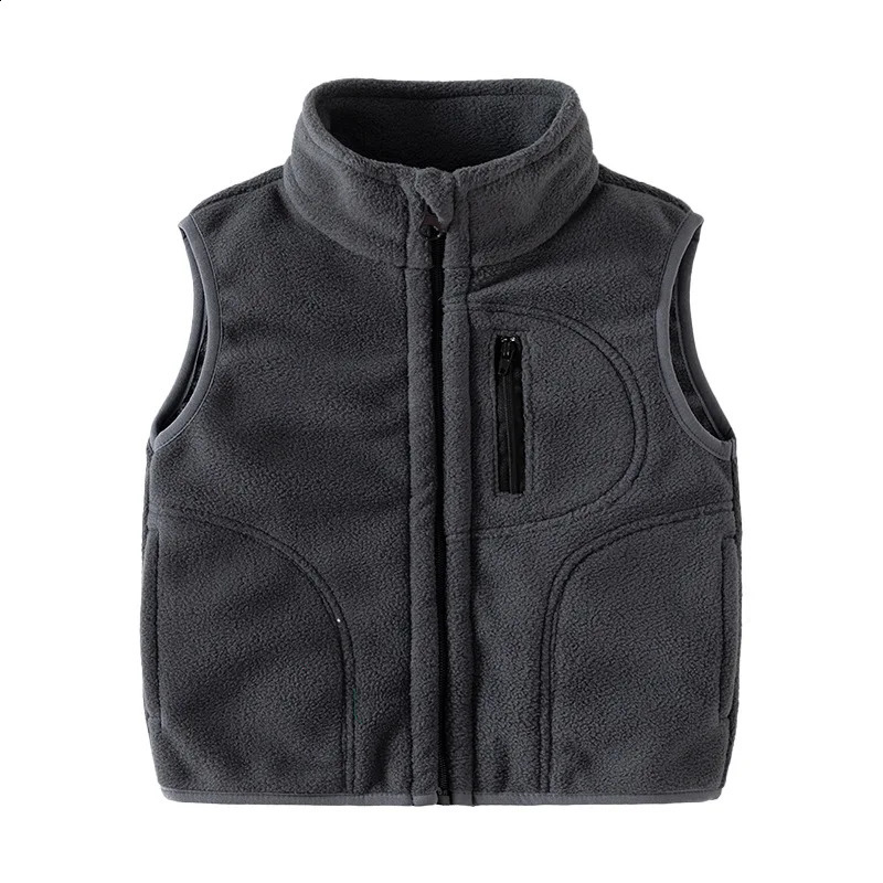 Winter Baby Boys Fleece Vest Coat Solid Color Fashion Jacket For Kids Warm Waistcoat Autumn Children Outwear for 2-6 Years 241230