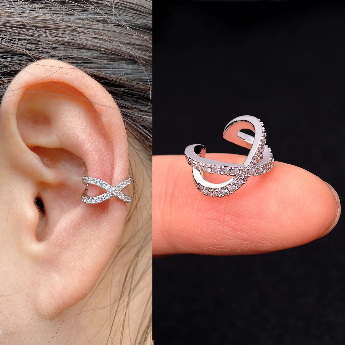 1Pc Cartilage Ear Clip On Wrap Rock Earring Cuff No Piercing Without Hole Earrings Non Pierced Women Man 241225