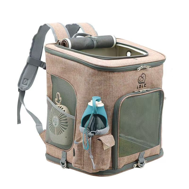 Cat backpack shoulder strap, dog backpack expandable, well ventilated, wool pad, perfect for hiking, camping, fixed pets, 22 pounds (about 10 kilogram