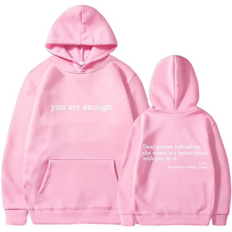 2024 Trends Youre Enough with Mens and Womens Hoodies Retro Pulling Hoodies Street Hip Hop Unisex Hot Selling Womens Hoodies W241230
