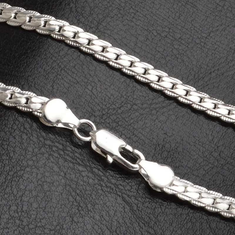 20-60cm 5mm Silver Luxury Brand Design Noble Necklace Chain Mens Fashion Wedding Engagement Jewelry W241230