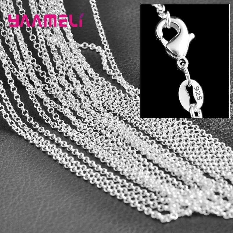 Wholesale 16-30 inch 925 sterling silver 2.5mm womens cross chain necklace 5Pcs lobster buckle chain jewelry accessories W241230