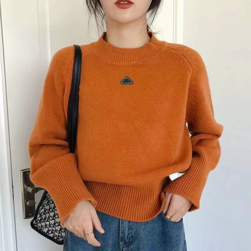 Anagram Women Sweaters Korean Fashion Lantern Sleeve Soft Mohair O Neck Sweater Women Autumn And Spring Pullover Long Knit Top