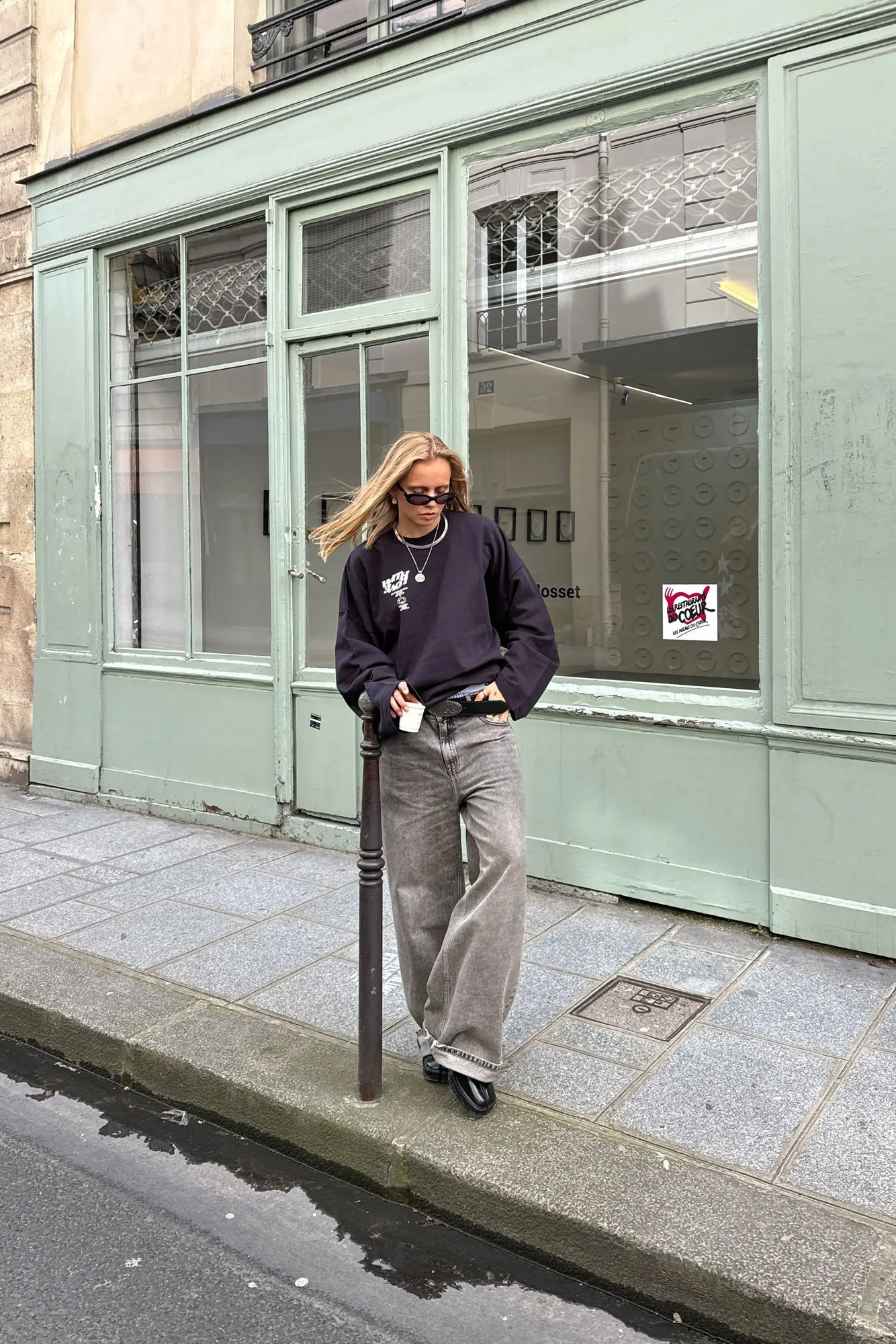 Oversized Vintage Com Ecru Sweatshirt Long Sleeves T shirt Casual Letters Hiphop Harajuku Streetwear Y2k Tops Men Women Clothing 241224