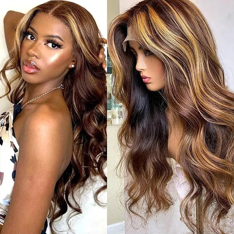 13X4 Body Wave Wig Brazilian Hair HD Lace Front Simulation Human Hair Wig 280 Density Transparent Lace Frontal Wig Ready To Wear Glueless Wig Closure 