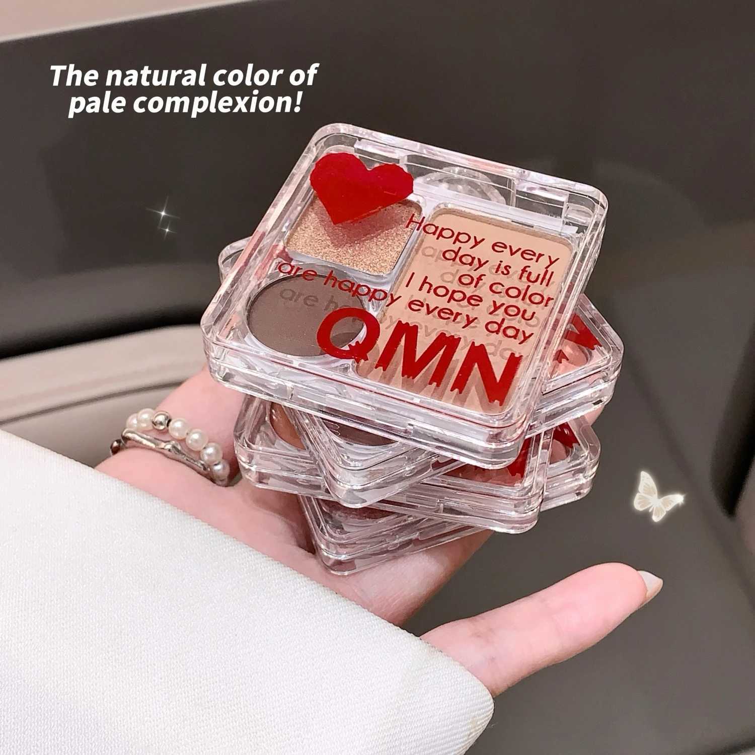 Four-Color Eyeshadow Palette Makeup Highlighter Creative Contour B Matte Waterproof Long Lasting Bright B Tray TravelXJ241230