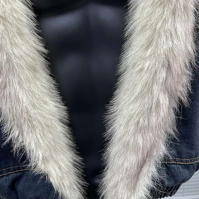 Men's Wear New Autumn Winter Loose Denim With Thickened And Warm Retro Design, Hooded Cotton Jacket, Fashionable Men's Jacket