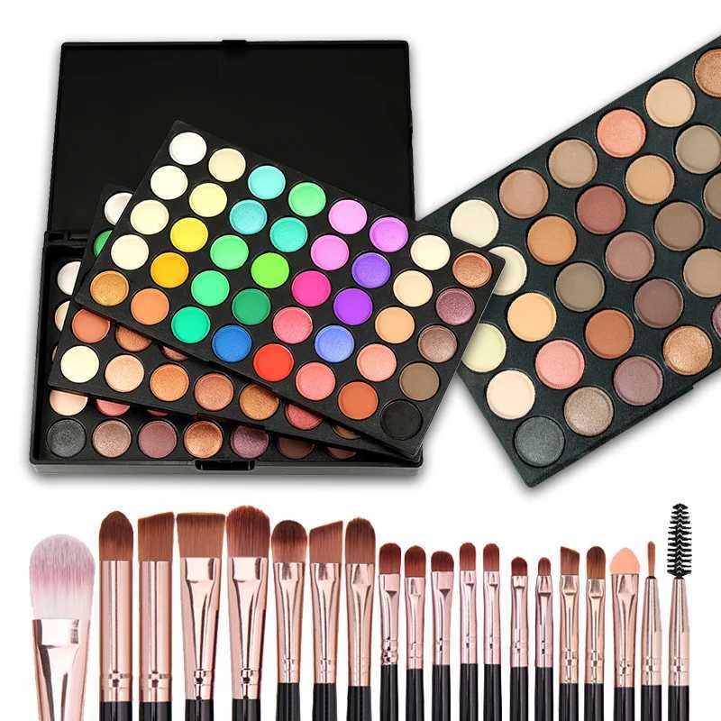 120 Colors Matte Shimmer Eyeshadow Palette Natural Waterproof Lasting Eye Shadow Makeup Set with 20 makeup brushes Cosmetics KitXJ241230
