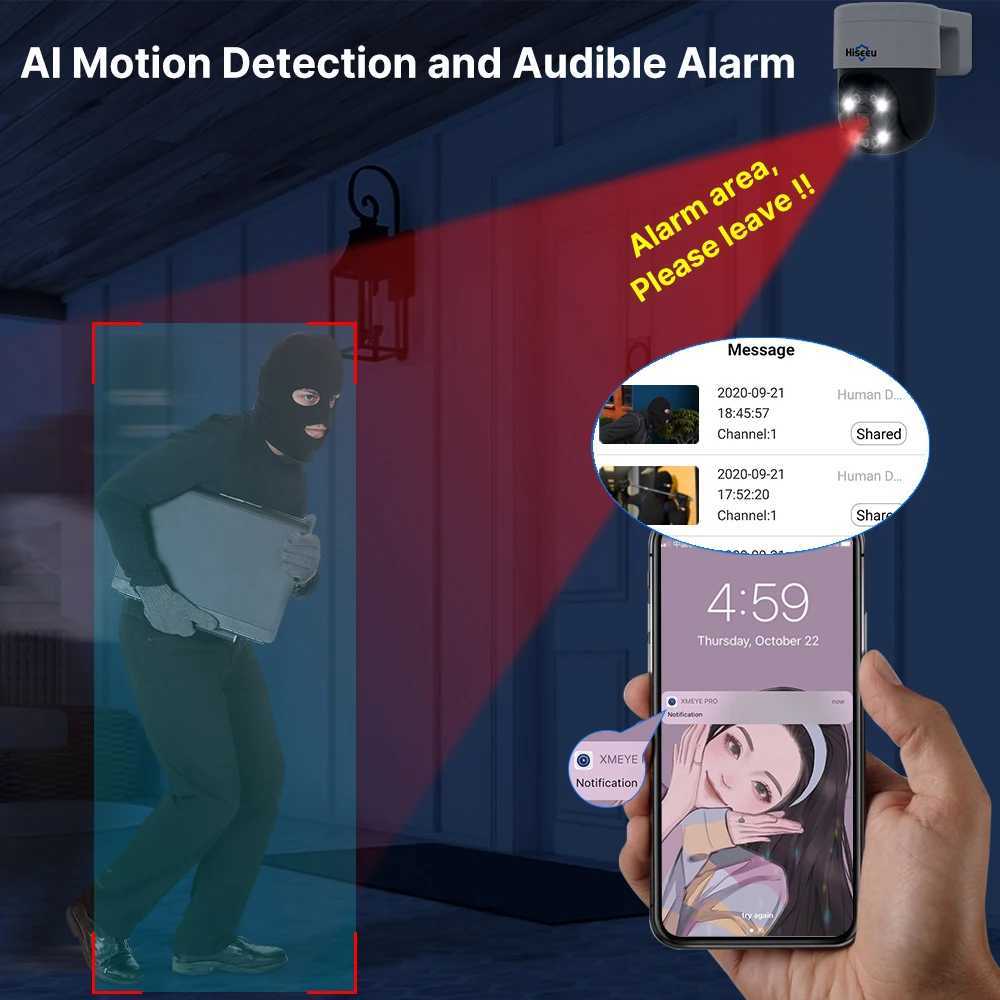 Hiseeu 4K 8MP POE PTZ IP Camera 5X Digital Zo Face Detection Outdoor Video Surveillance CCTV Cameras for Xmeye NVR Z241230