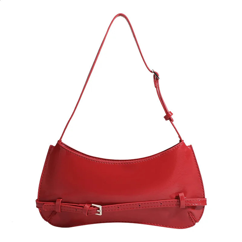 French Niche n Cowhide Shoulder Handbags HighEnd Party Bags Fashion Handheld Underarm Baguette Bag 241226