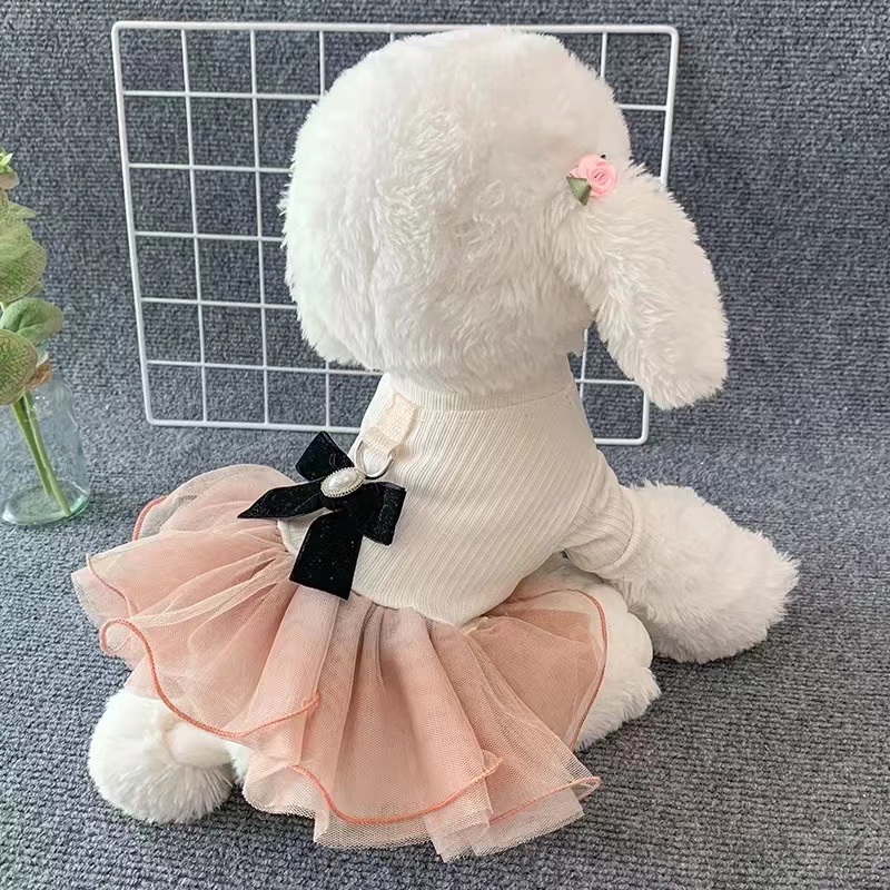 Dog Clothes Pet Cat Spring/Summer Thin traction Summer Princess Puppy skirt Teddy Pomeranian Bear Poodle