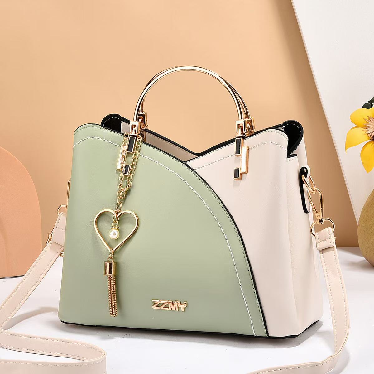 Women's Autumn Winter Litchi Pattern Crossbody Shoulder Bag with Adjustable Strap