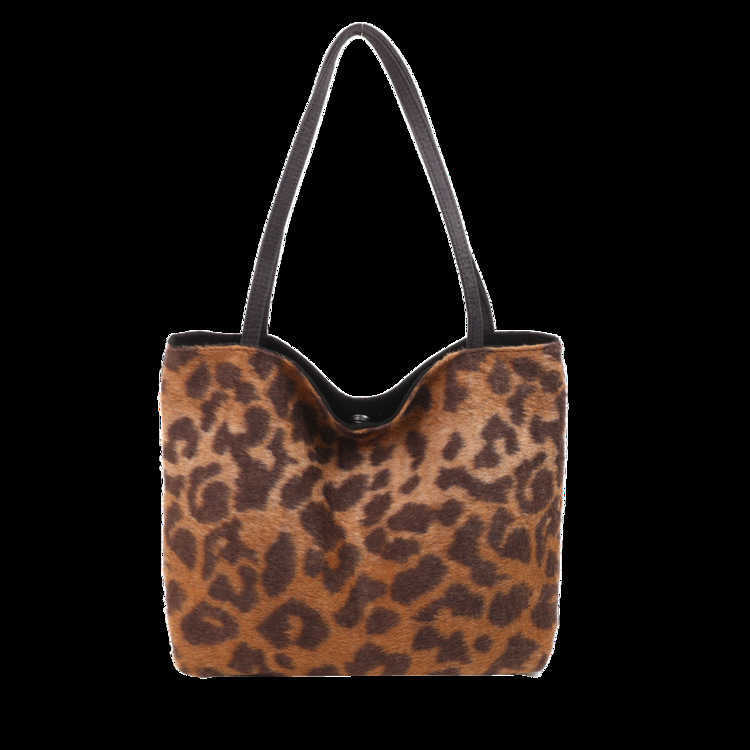 Leopard Print Large Capacity Commuting Tote Bag Canvas Bag 2024 New Underarm Bag Fashionable Shoulder Bag Versatile for Outdoor Use