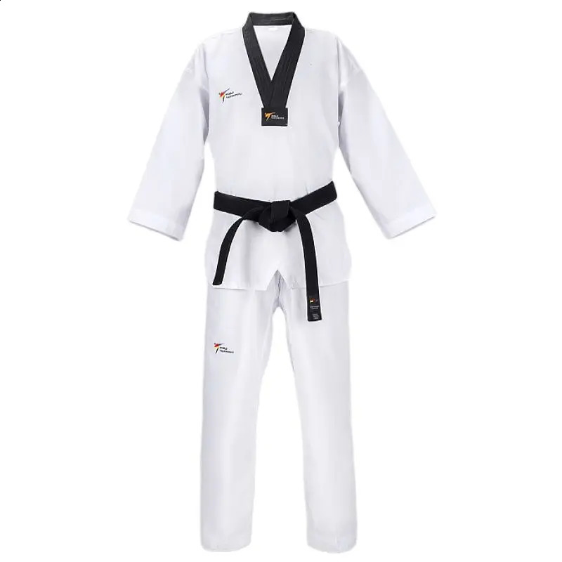 TKD Customize Patten Clothing White Taekwondo Uniforms WTF Karate Judo Dobok Children Adult Size Unisex Long Sleeve Gi Uniform 241230