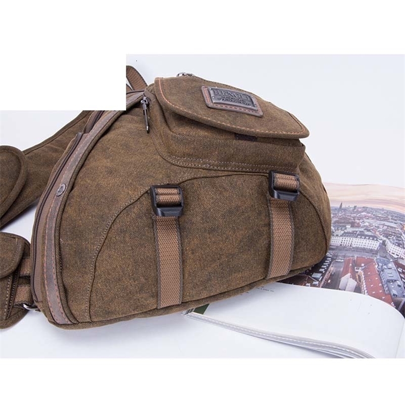 High Quality Canvas Men Messenger Chest Bag Cross body Rucksack Laptop Satchel Climb Back Pack Single Shoulder Bag 241228