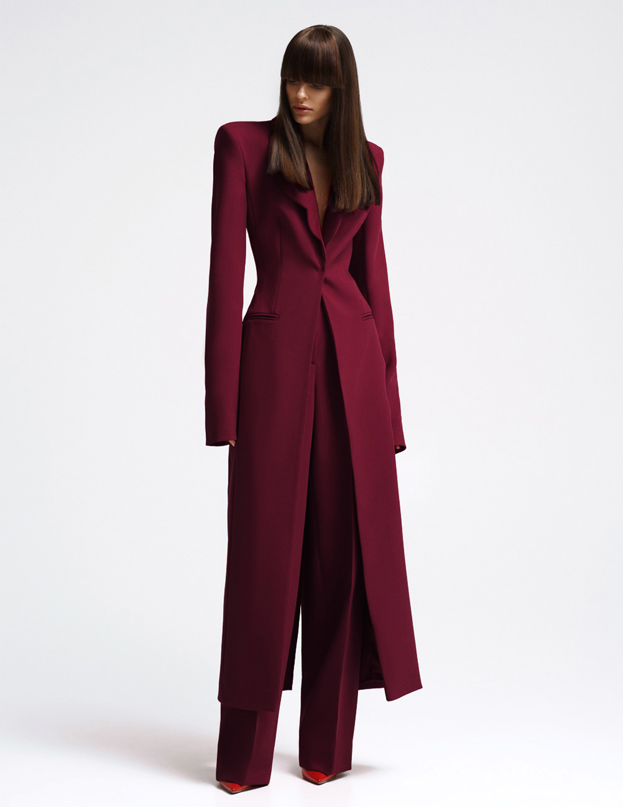 Candy Color Women Long Blazer Sets Slim Fit One Button Prom Birthday Party Formal Wear Custom Made Outfit Jacket 2 Pieces