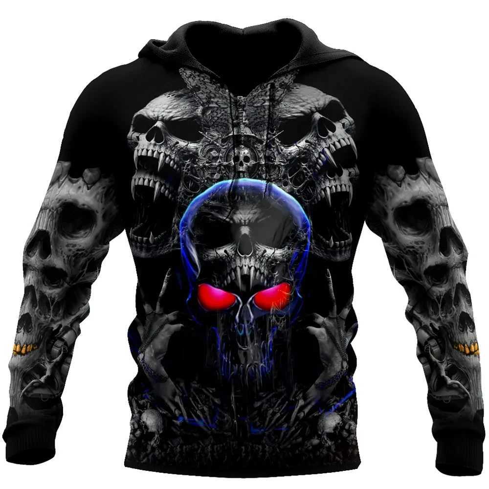Retro Skull 3D Printed Hoodie Mens/Womens Casual Fashion Hoodie Childrens Pullover Sweater Extra Large Unisex Mens Coat W241230