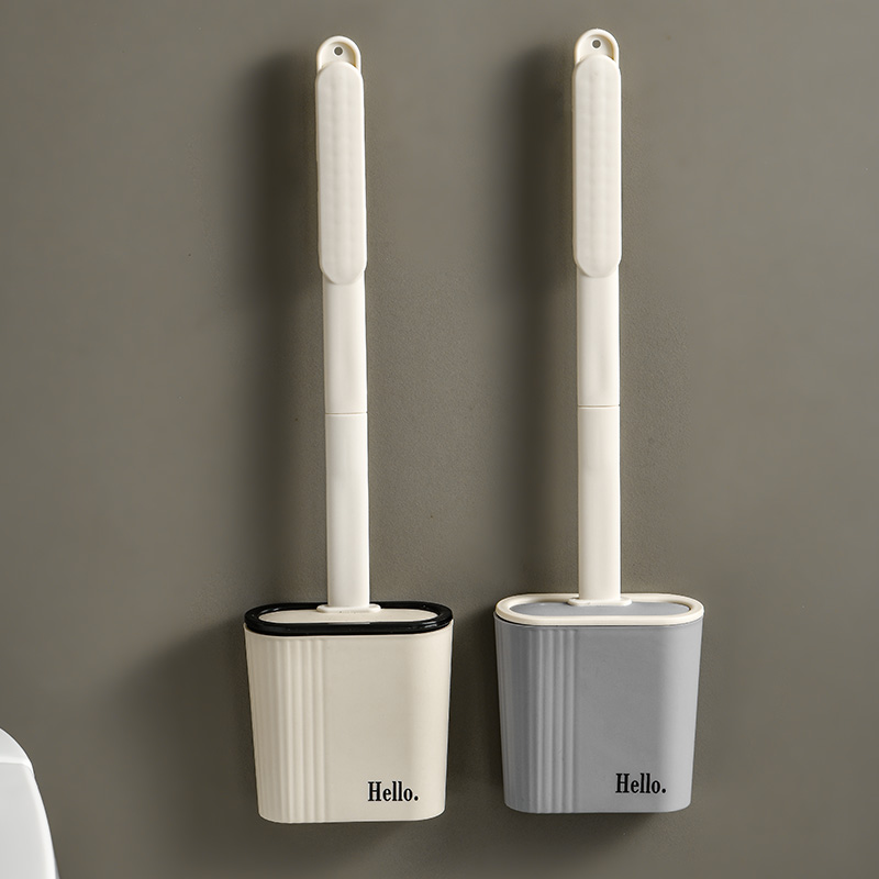 Sleek White Plastic Toilet Bowl Cleaner with Ergonomic Grip and Non-Scratch Design