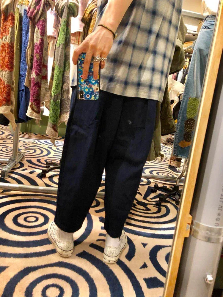 Kapital Japan Totem Pure Cotton Vortex Elastic Waist Loose Casual Men's And Women's Fashion Jeans Ameki Style Wide Leg Pants